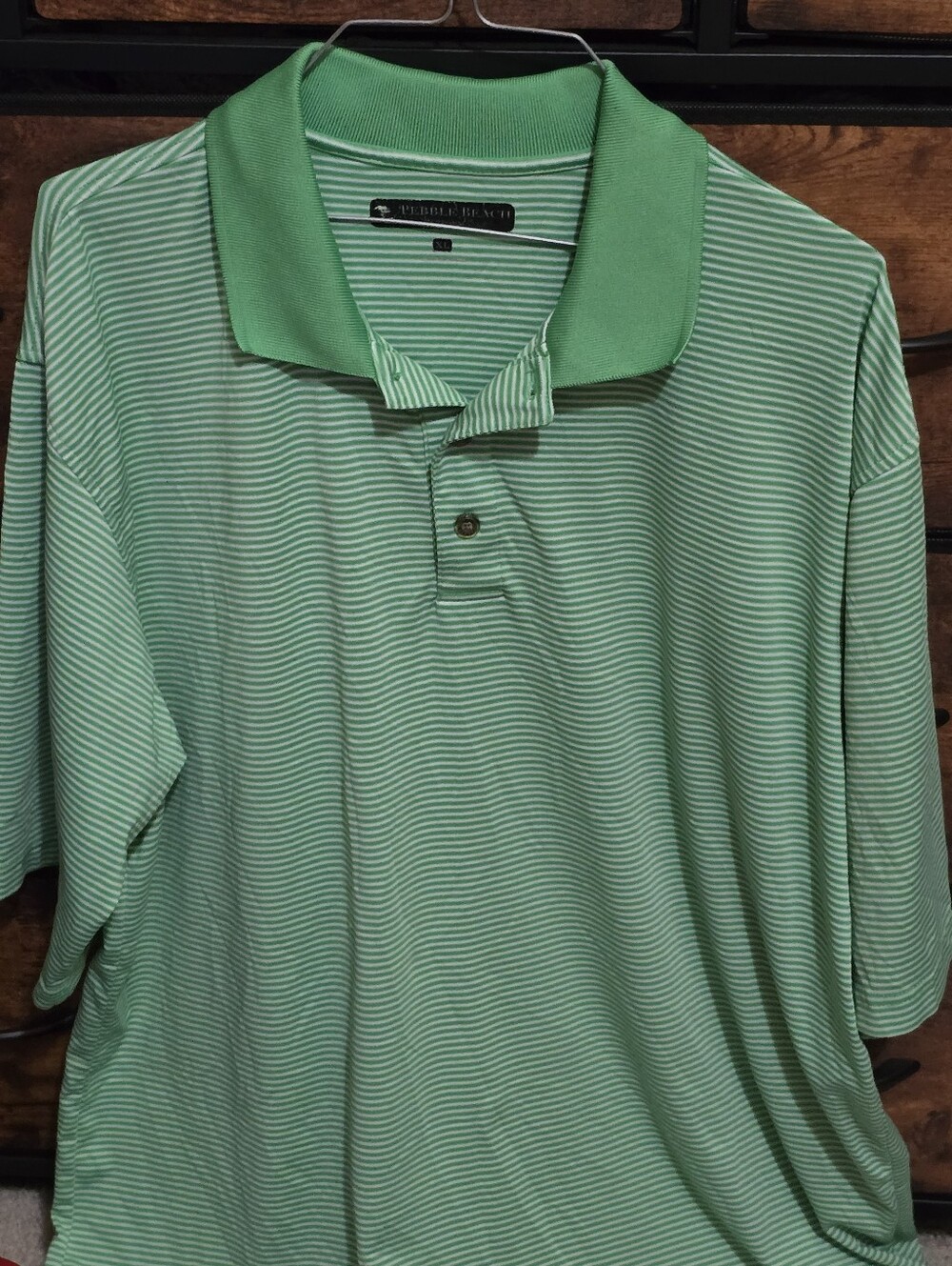 Pebble Beach Mint Green Striped Polo Shirt
